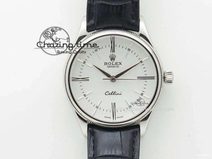 On Strap Black And Dial Numeral Date Leather A2824 Markers YG Cellini Brown Stick 0731